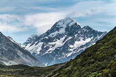Green Grass - Aoraki Mt Cook as seen from the Hooker Valley Track, New Zealand by Andrew Bower