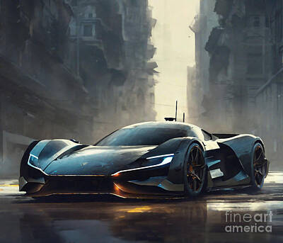 Sports Drawings - Apollo Ie Front View Exterior Hypercar Electric Sports Car by Cortez Schinner