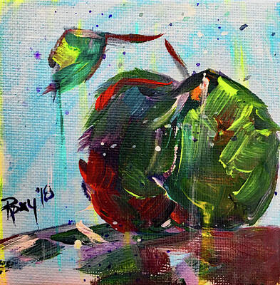 Martini Paintings - Apple Martini Coming Up by Roxy Rich
