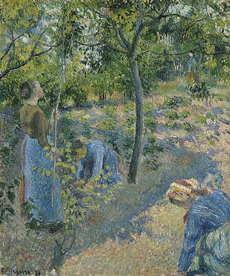 Fairy Tales - Apple Picking, 1881  by Camille Pissarro 1830 - 1903 by Celestial Images