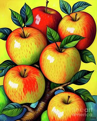 Food And Beverage Mixed Media - Apples for the Kitchen_2331 by Mary Machare