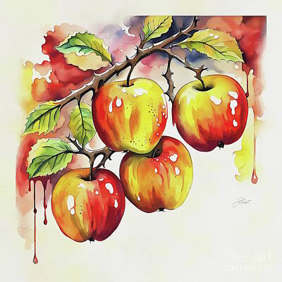 Food And Beverage Digital Art - Apples by Jerzy Czyz