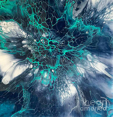 Marvelous Marble Rights Managed Images - Aqua Veins Royalty-Free Image by Bobbie Nickey