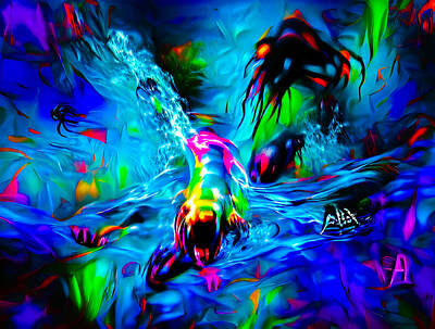 Abstract Digital Art - Aquaphobia  by Cristi Sturgill