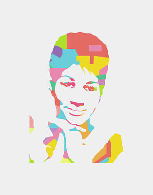 Celebrities Royalty-Free and Rights-Managed Images - Aretha Franklin 1 POP ART by Ahmad Nusyirwan