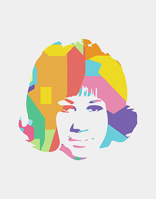 Celebrities Royalty-Free and Rights-Managed Images - Aretha Franklin 2 POP ART by Ahmad Nusyirwan