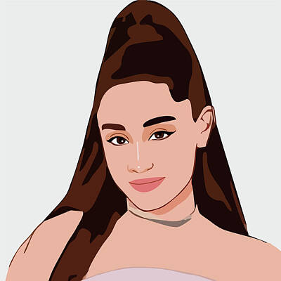 Celebrities Digital Art - Ariana Grande Cartoon Portrait 1 by Ahmad Nusyirwan