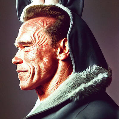 Minimalist Movie Posters - arnold  Schwarzenegger  wearing  a  bunny  hood  ee6c64ab  1c16  4811  a7d4  ab1768676556 by Celestial Images