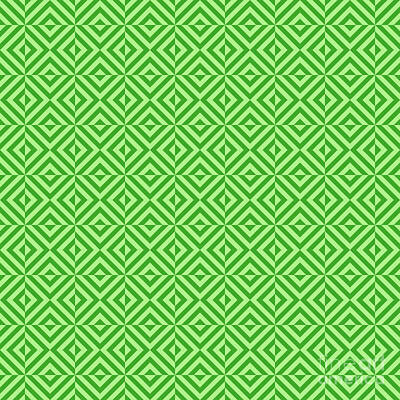 Royalty-Free and Rights-Managed Images - Art Deco Chevron Square Tile Pattern In Light Apple And Grass Green n.0323 by Holy Rock Design
