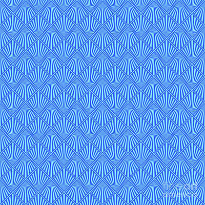 Royalty-Free and Rights-Managed Images - Art Deco Diagonal Tile Pattern In Day Sky And Azul Blue n.0894 by Holy Rock Design