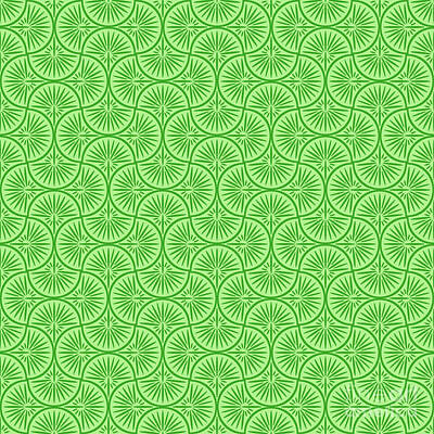 Royalty-Free and Rights-Managed Images - Art Deco Fan Leaf Pattern In Light Apple And Grass Green n.0826 by Holy Rock Design