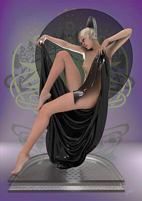 Nudes Digital Art - Art Deco Muse by Joaquin Abella