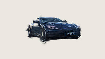 Bicycle Patents - Aston Martin DB11 AMR Car Drawing by CarsToon Concept