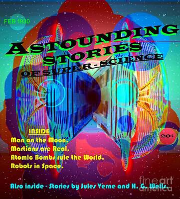 Science Fiction Mixed Media - Astounding Stories of Super Science 1930 by David Lee Thompson