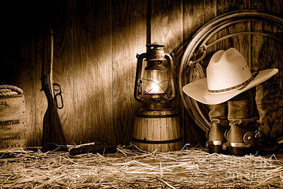 Landmarks Royalty-Free and Rights-Managed Images - At the Old Ranch - Sepia by American West Legend
