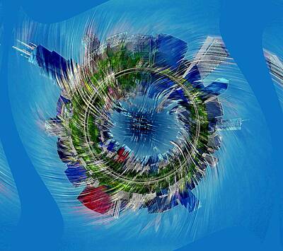 Abstract Skyline Digital Art Rights Managed Images - At the Speed of Chicago Royalty-Free Image by David Manlove