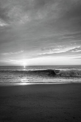 Michael Jackson - Atlantic Sunrise from Dewey Beach - Black and White by Jason Fink