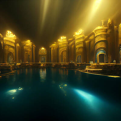 Vintage Pharmacy - Atlantis  Underwater  golden  city  underwater  architectur  64a8ca7c  a242  4ddb  bf67  c4fcf467166 by Celestial Images
