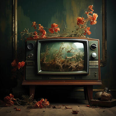 Religious Paintings - Atomic Age Television Artwork 31 by Yo Pedro