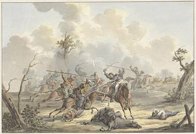 Wine Beer And Alcohol Patents - Attack between Crimean Cossacks and French Horse Artillery, Jan Anthonie Langendijk Dzn, 1817 by Celestial Images