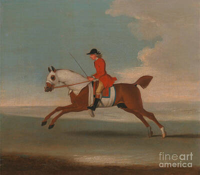 Vintage Laboratory - Attributed to James Seymour 1702 1752 One of Four Portraits of Horses  a Chestnut Racehorse Exercise by Artistic Rifki