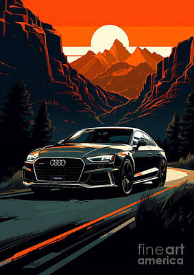 Mixed Media Rights Managed Images - Audi S1 S1s Night Precision Royalty-Free Image by Lowell Harann