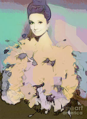 Actors Digital Art - Audrey Hepburn 2 by Jerzy Czyz