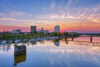 City Scenes Royalty-Free and Rights-Managed Images - Augusta Georgia - Stunning Sunset by Steve Rich