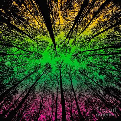 Science Fiction Mixed Media - Aurora from the Trees by John DeGaetano