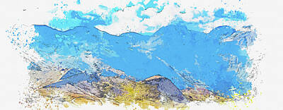Road And Street Signs - Austria, Hohe Tauern, Grossglockner, watercolor, by Ahmet Asar by Celestial Images