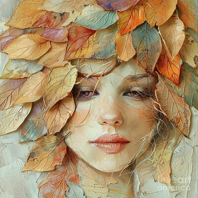 Whimsical Flowers - Autumn Girl by Tina LeCour