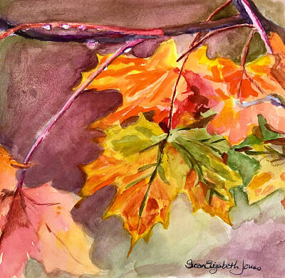 Susan Elizabeth Jones Royalty-Free and Rights-Managed Images - Autumn Leaves by Susan Elizabeth Jones