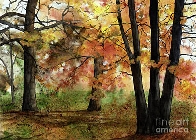 Watercolor Dogs - Autumn Mood by Hailey E Herrera
