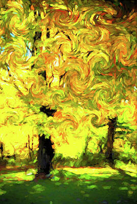 Impressionism Photo Royalty Free Images - Autumn Ode to Van Gogh Royalty-Free Image by Wayne King