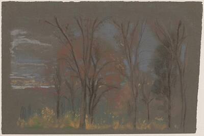 Shades Of Gray - Autumn Woods by Arthur B Davies 1862 1928 by Arpina Shop