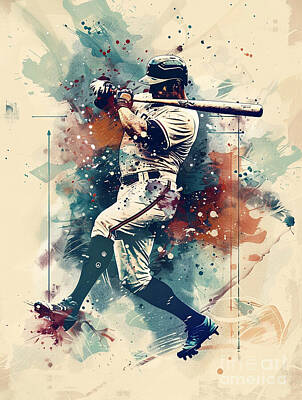 Sports Paintings - Babe Ruth baseball player by Tommy Mcdaniel