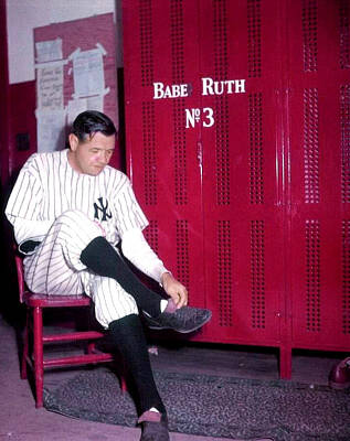 Baseball Mixed Media Rights Managed Images - Babe Ruth Last Game Royalty-Free Image by Jas Stem