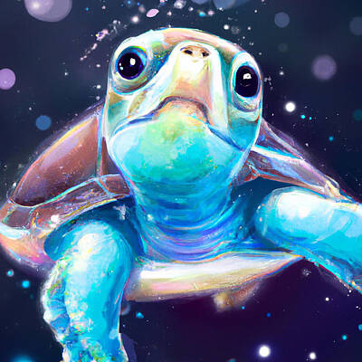 Reptiles Digital Art - Baby Turtle 3 by Rhonda Barrett