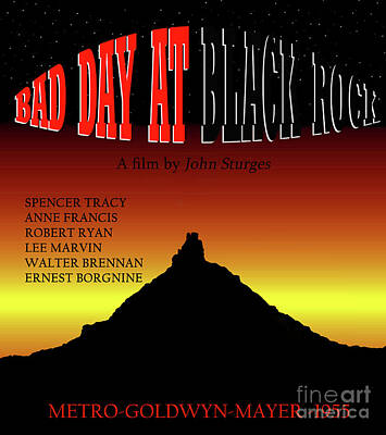 Comedian Drawings Royalty Free Images - Bad day at Black Rock 1955 movie poster Royalty-Free Image by David Lee Thompson
