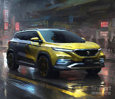 Mixed Media Rights Managed Images - Baojun Rm 5 Cn Spec 2021 Cars Crossovers Royalty-Free Image by Cortez Schinner