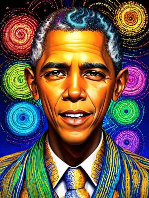 Politicians Digital Art Royalty Free Images - Barack Obama Royalty-Free Image by Bliss Of Art