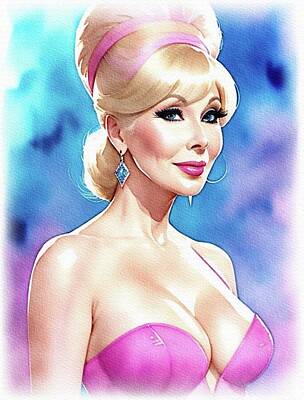 Celebrities Royalty-Free and Rights-Managed Images - Barbara Eden, Vintage Actress by Sarah Kirk