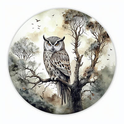 Fantasy Digital Art - Barn Owl by Robert Knight