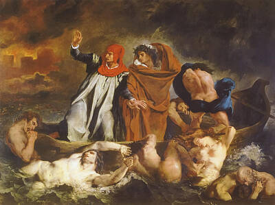 Musicians Painting Royalty Free Images - Barque of dante Royalty-Free Image by Eugene Delacroix