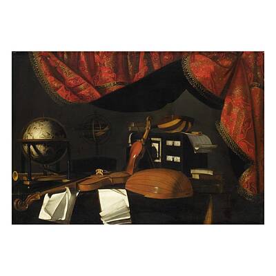 Jazz Paintings - Bartolomeo Bettera Bergamo 1639  end of the 17th Century, Milan A still life with musical instrument by Artistic Rifki