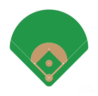 Baseball Rights Managed Images - Baseball Field White Royalty-Free Image by College Mascot Designs