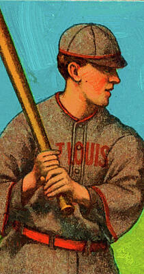 Baseball Paintings - Baseball Game Cards of  El Principe De Gales Rudy Hulswitt Oil Painting  by Celestial Images