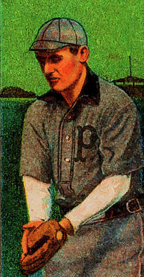 Baseball Royalty-Free and Rights-Managed Images - Baseball Game Cards of Old Mill John Anderson Oil Painting  by Celestial Images
