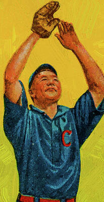 Baseball Paintings - Baseball Game Cards of Piedmont Bob Bescher Oil Painting  by Celestial Images