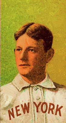 Baseball Paintings - Baseball Game Cards of Sweet Capora Jack Chesbro Oil Painting  by Celestial Images